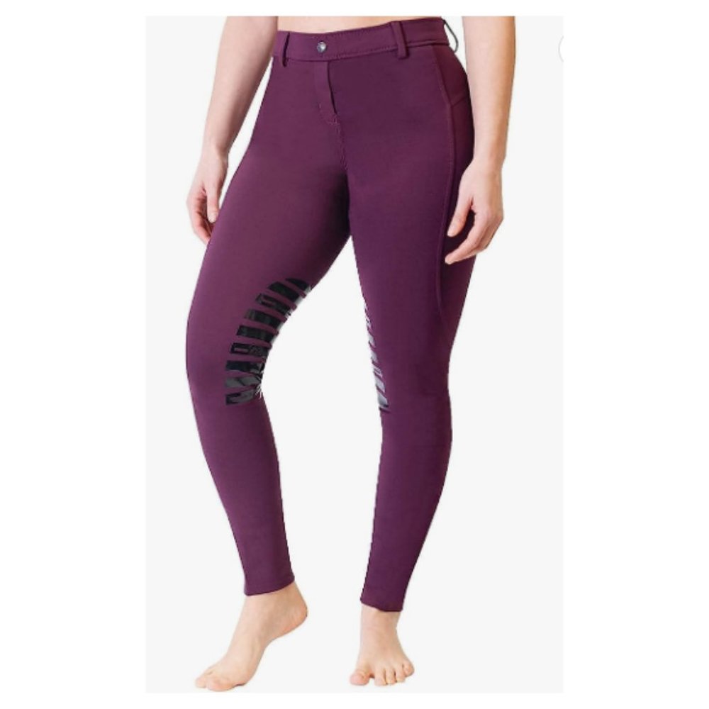 ELATION Red Label Sports Anti-Slip Knee Grip Horse Riding Breeches Plum L